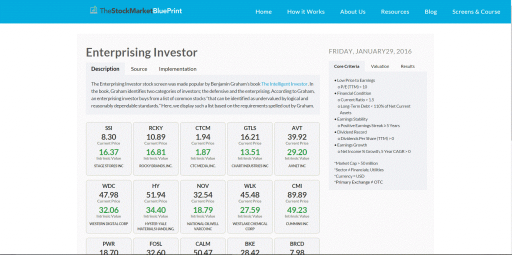 Screener Screen Shot